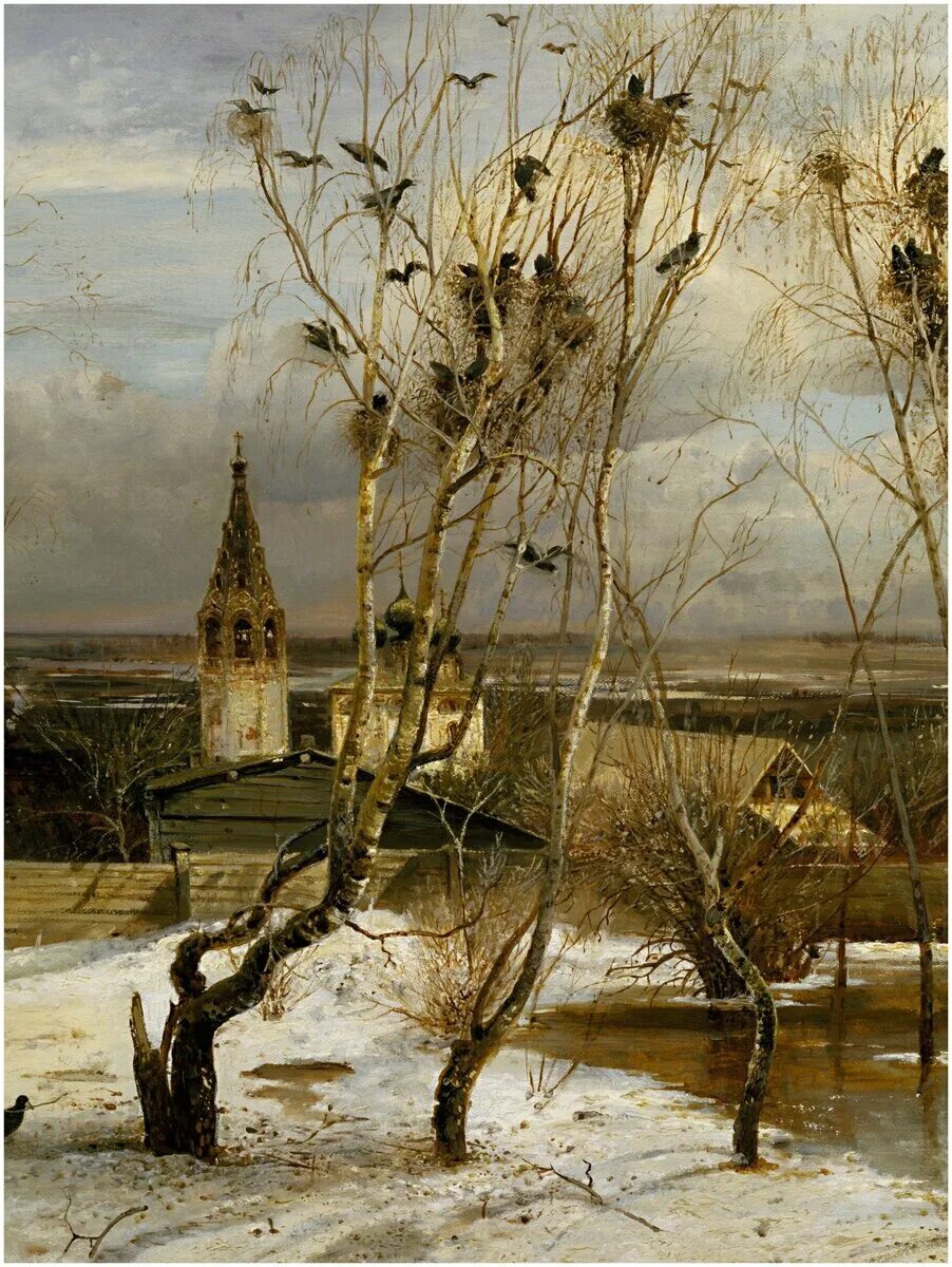 саврасо вграчи прилете. грачи прилетели 1871 год. саврасов грачи прилетели 1871. ). саврасов грачи прилетели картина.