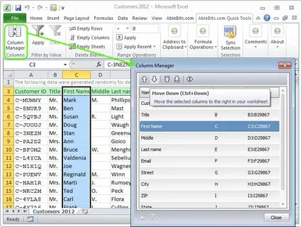 Selection columns