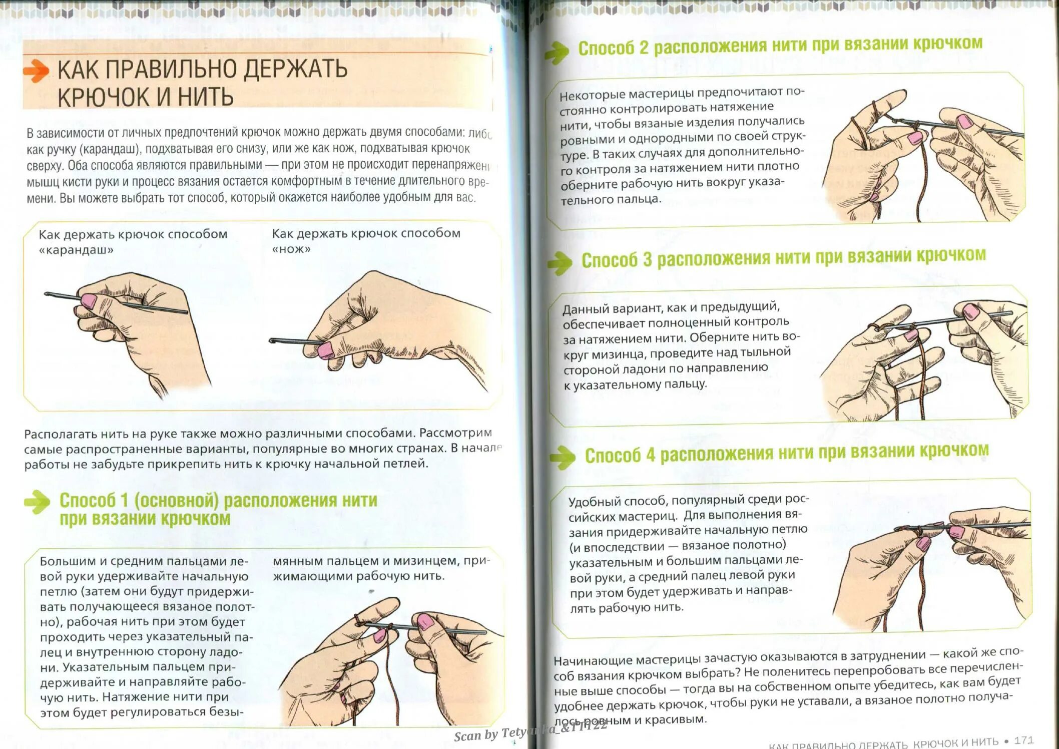 Как правильно держать крючок. Положение рук при вязании крючком. Пошаговый самоучитель вязание спицами и крючком. Вязание крючком как правильно держать крючок.