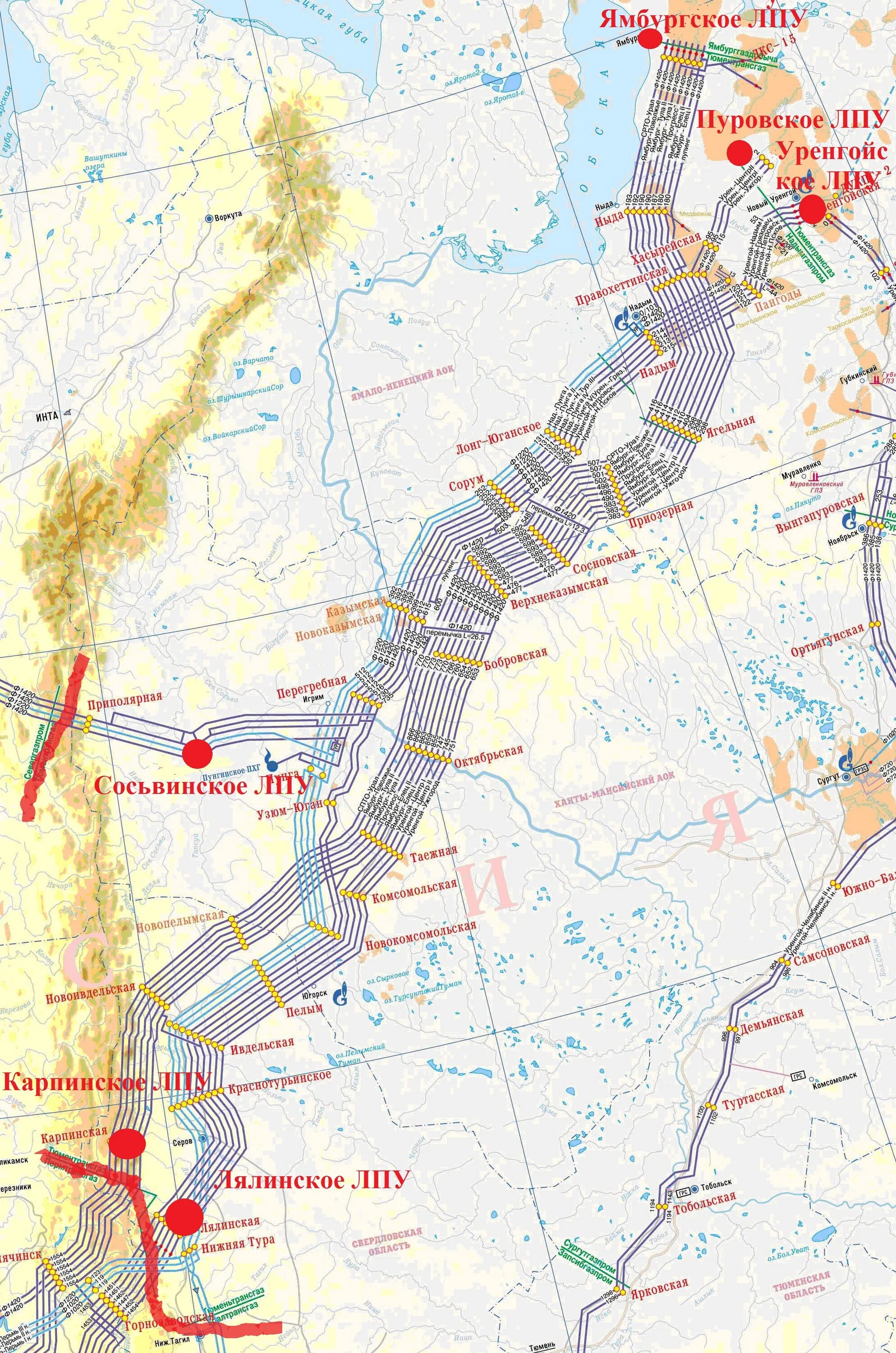Схем газопроводов газромтрансгазюгорск. Карта газопровода Югорск трансгаз. Карта газопровода Югорск.