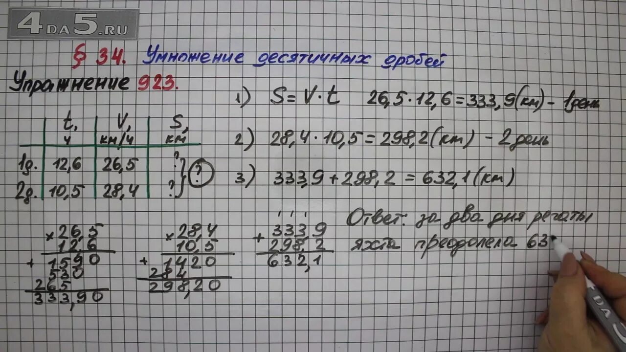 Математика 5 класс мерзляк номер 923