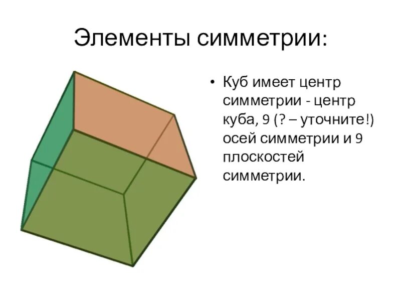 Сколько центров симметрии имеет параллелепипед. 9 осей симметрии куба. центр симметрии куба. элементы симметрии куба. куб плоскости симметрии.
