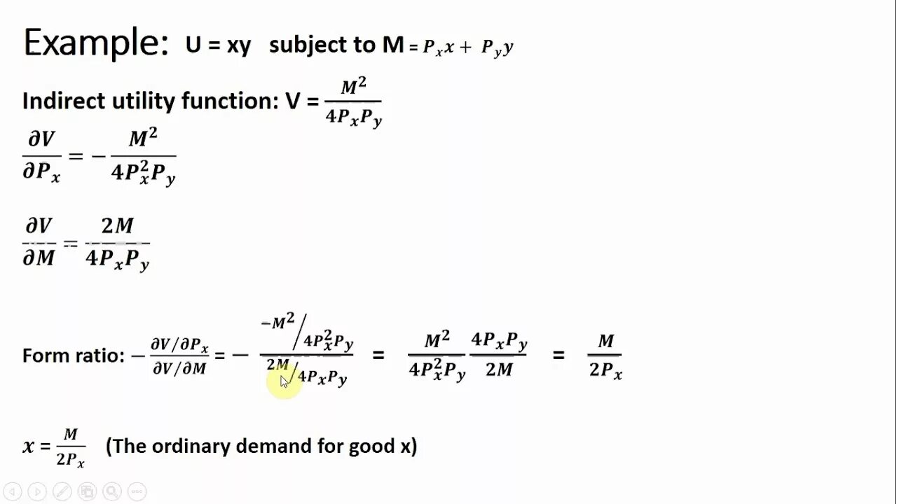 Demand function from Utility. Indirect Utility function. Utility function of agents. Homothetic function. Utility function