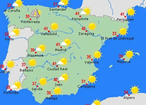 Погодная карта Испании. Климат Испании карта. Погода в Испании на карте. Карта температур Испании. Погода в испании на неделю