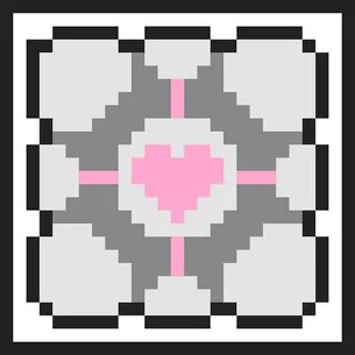 Companion cube pixel art