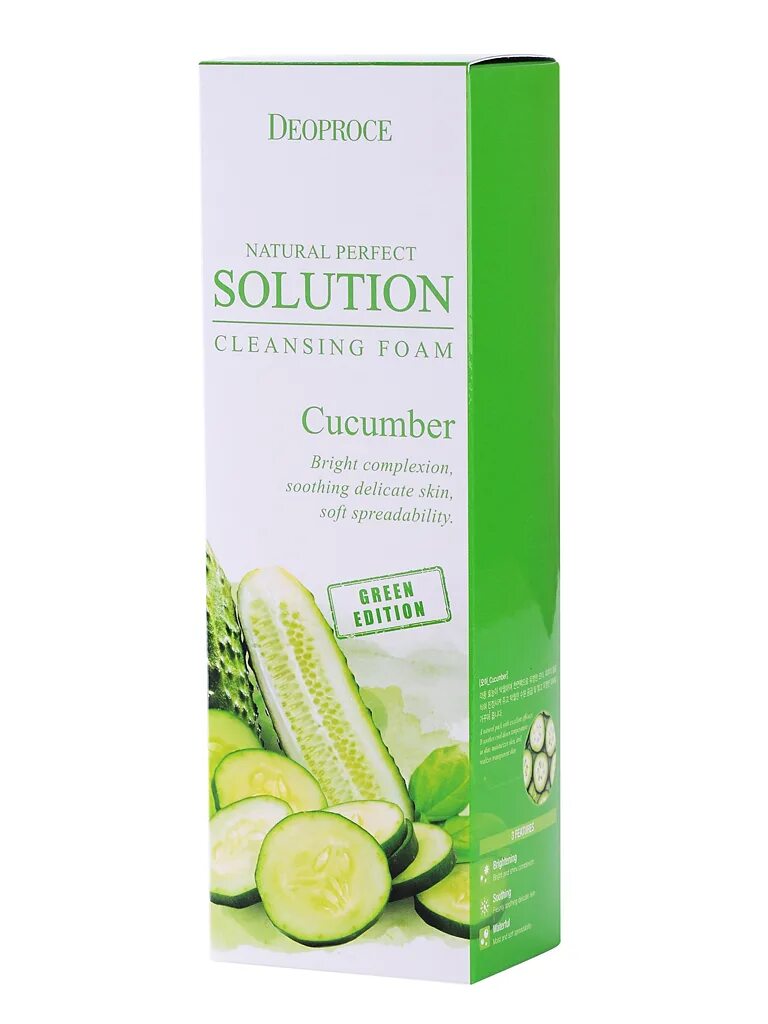 Solution cleansing foam. Deoproce natural perfect solution Cleansing Foam Green Edition cucumber. ДП пенка для умывания natural perfect solution Cleansing Foam Green Edition cucumber 170 мл. Пенка для умывания с огурцом Deoproce natural perfect solution Cleansing Foam cucumber 170 мл. Пенка огурец Deoproce cucumber natural Cleansing Foam.