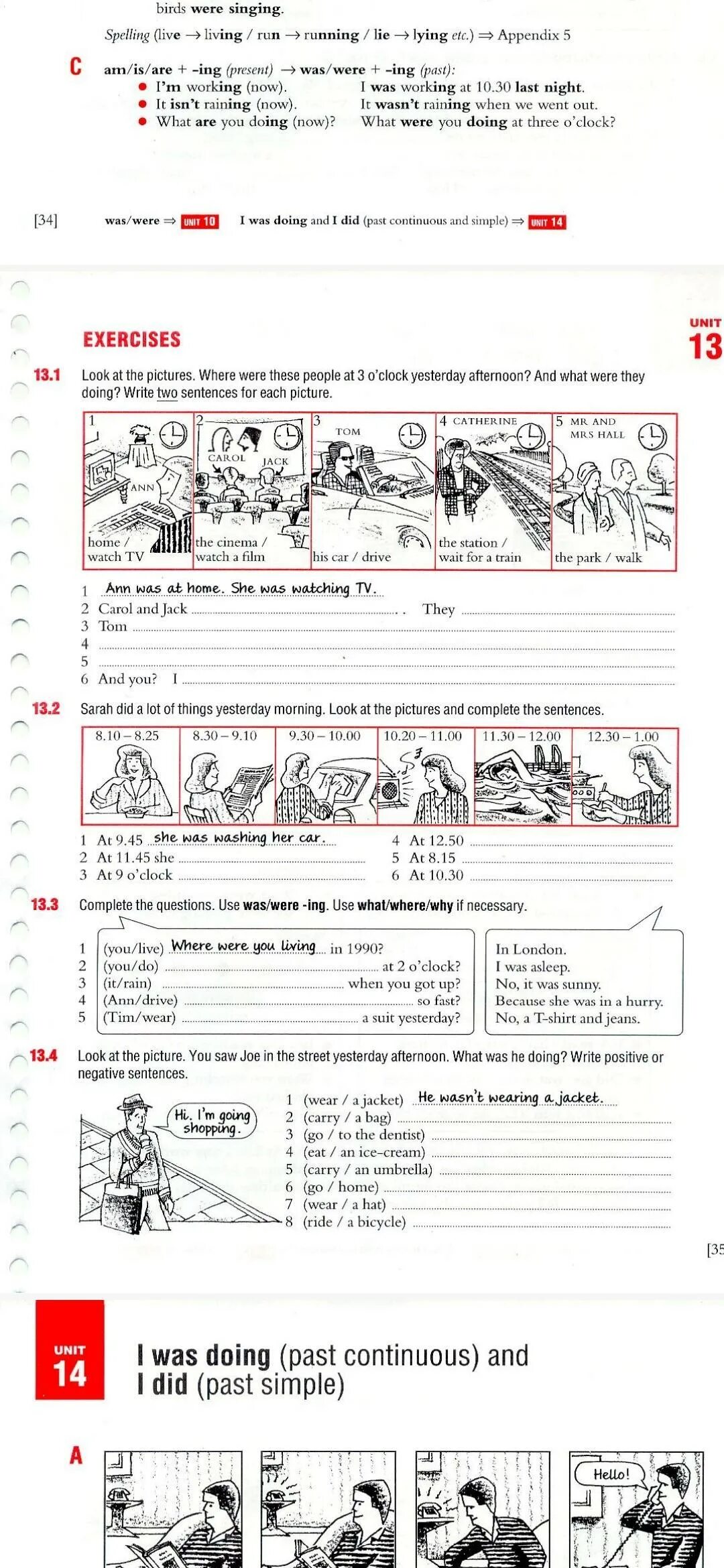 What did sarah. Английский exercises Unit 13. Exercises Unit 13 ответы. Unit 13 exercises 13.1 ответы. Юнит 13 exercises 13.2.