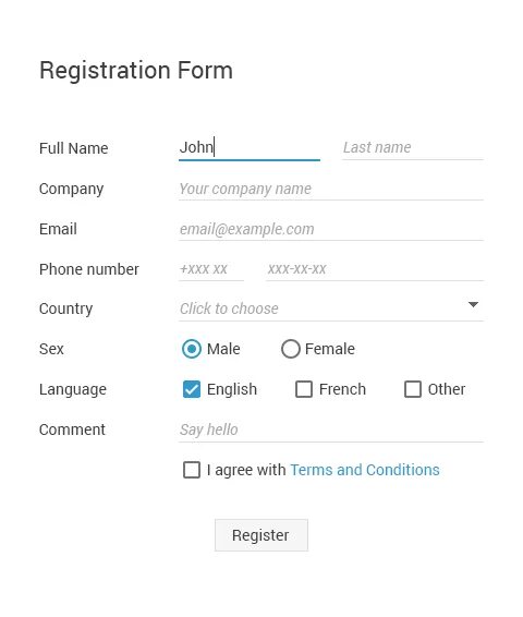 Form reg. Registration form. Full Registration form. Registration form name. Registration form in html and CSS.