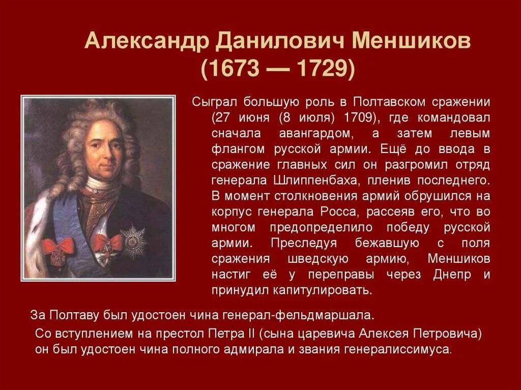 Сообщение о любом историческом. Меньшиков сподвижник Петра 1. А Д Меншиков при Петре 1.