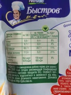 Каша быстров калории