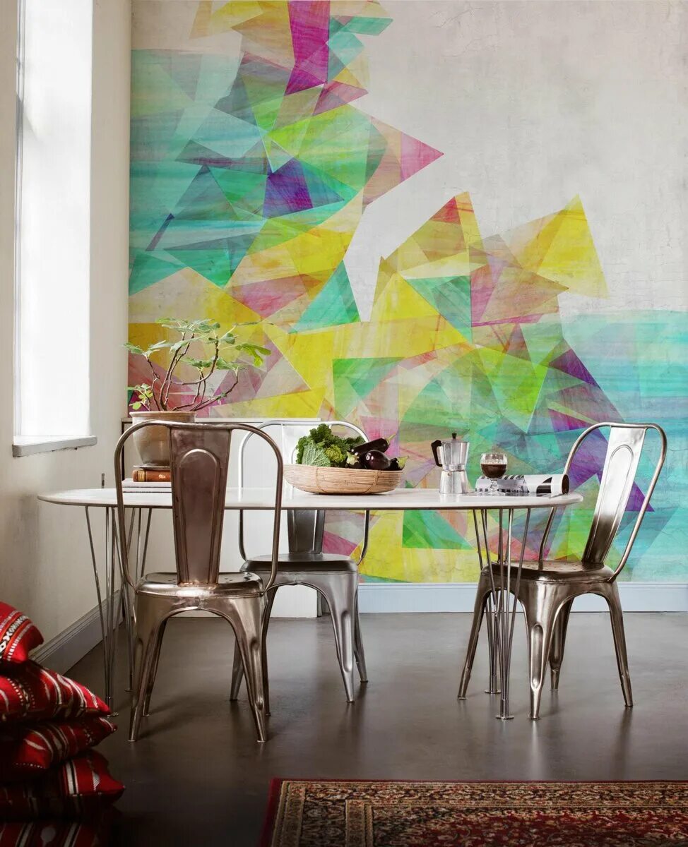 Абстрактный интерьер. Объемные обои для стен. Абстрактный интерьер. Абстракционизм на стенах. Фотообои 3д стена.