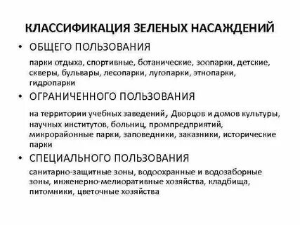 Виды объектов общего пользования