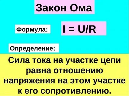 Какова формула закона ома