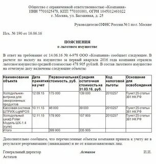 Пояснение по налогообложению