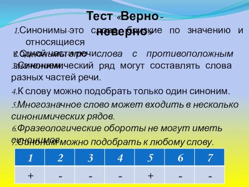 Тест на неправильные языка. Синонимы тест. Тест верно неверно. Тесты верно неверно пример. Тесто синоним.