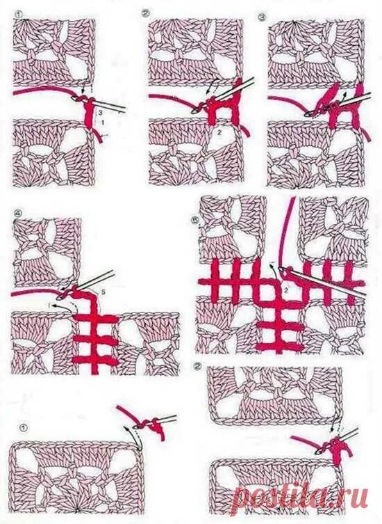 Схема соединения бабушкиных квадратов. Схемы соединения мотивов связанных крючком. Соединение мотивов крючком Бабушкин квадрат схемы. Соединение мотивов столбиками с накидом. Соединить квадраты крючком красиво
