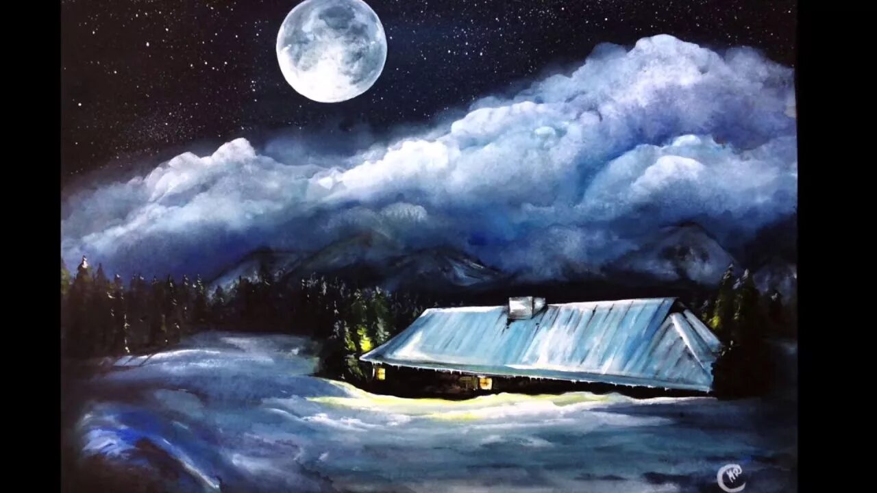 Ночное небо с луной акварелью. Акварель пейзаж с луной. Пейзаж с луной гуашью. Луна акварелью.