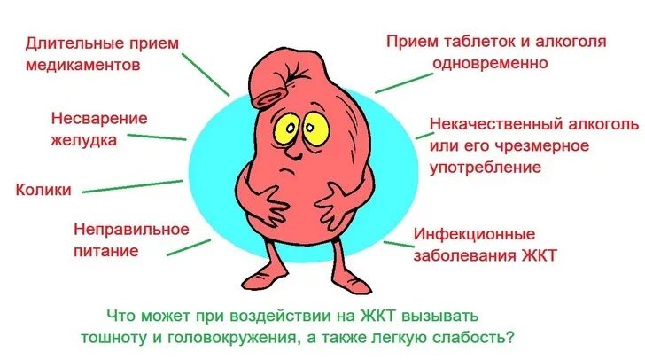 Тянет живот головокружение