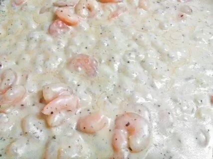 Паста птитим с креветками в сливочном соусе