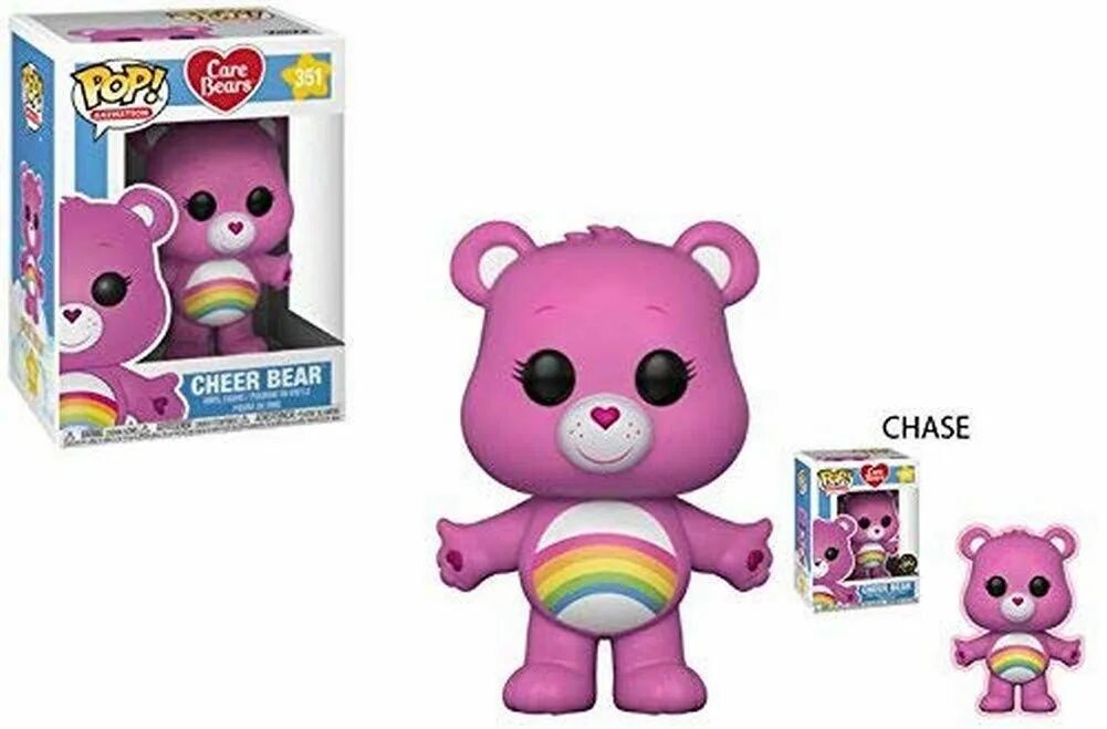 Фигурка Funko Pop! Care Bears: озорник (Chase) 26719. Cheer Bear. Фигурка Funko Pop! Care Bears: весельчак 26698.