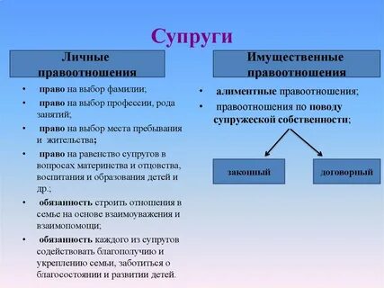 Личные неимущественные отношения супругов регулируются