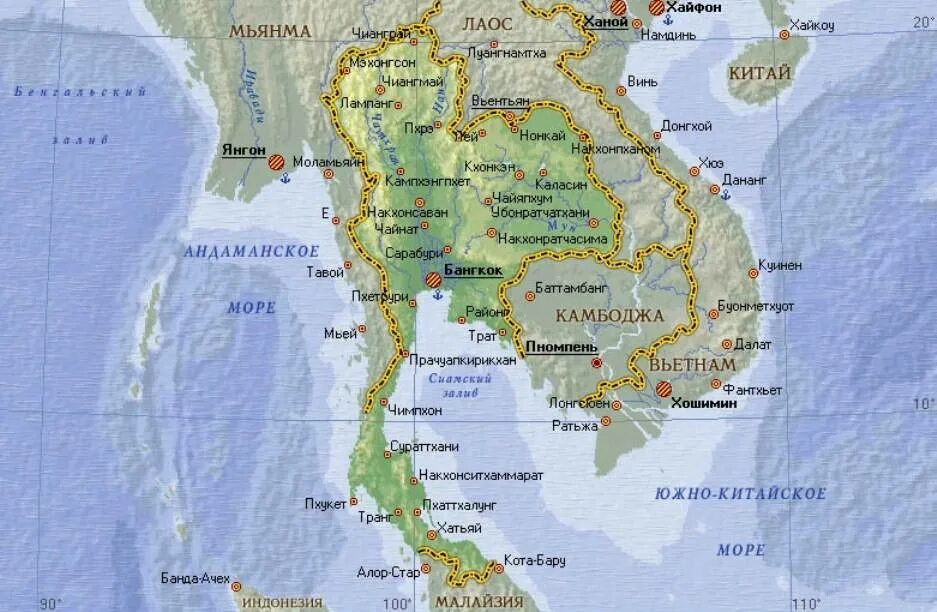 Тайланд и Китай на карте. Тайланд политическая карта. Тайланд на карте. Карта городов таиланда