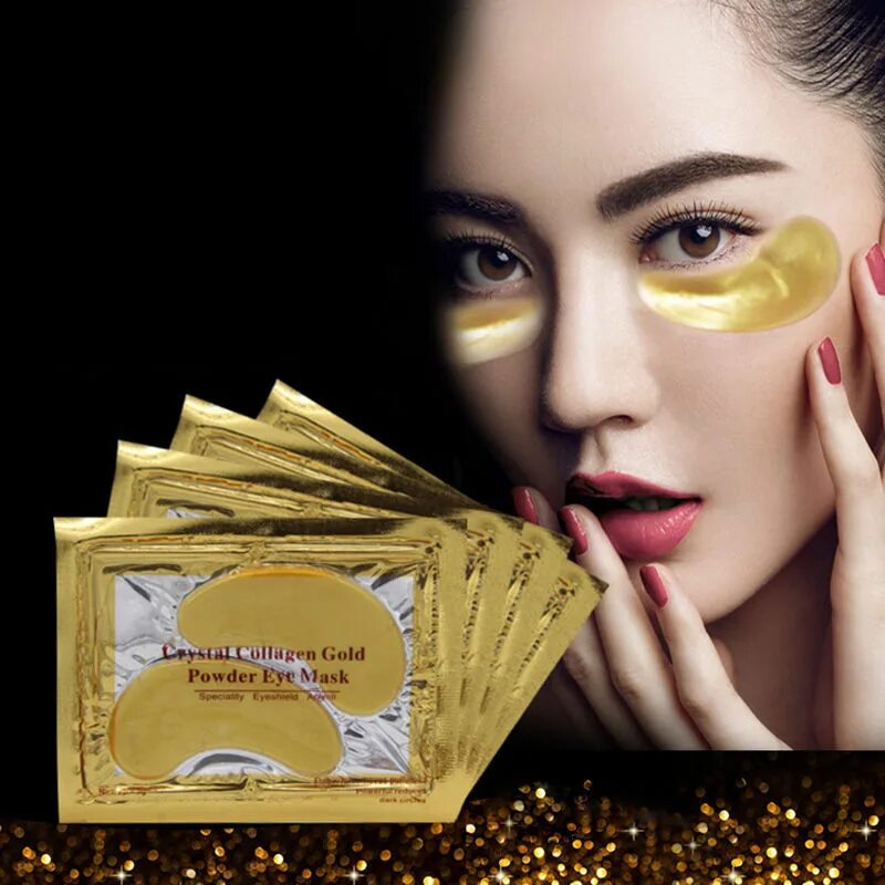 Патчи collagen eye mask. Патчи для глаз collagen crystal (золотые). патчи gold collagen eye gel mask. коллагеновая маска для глаз crystal collagen gold powder eye mask. crystal collagen gold under eye gel pad face mask.