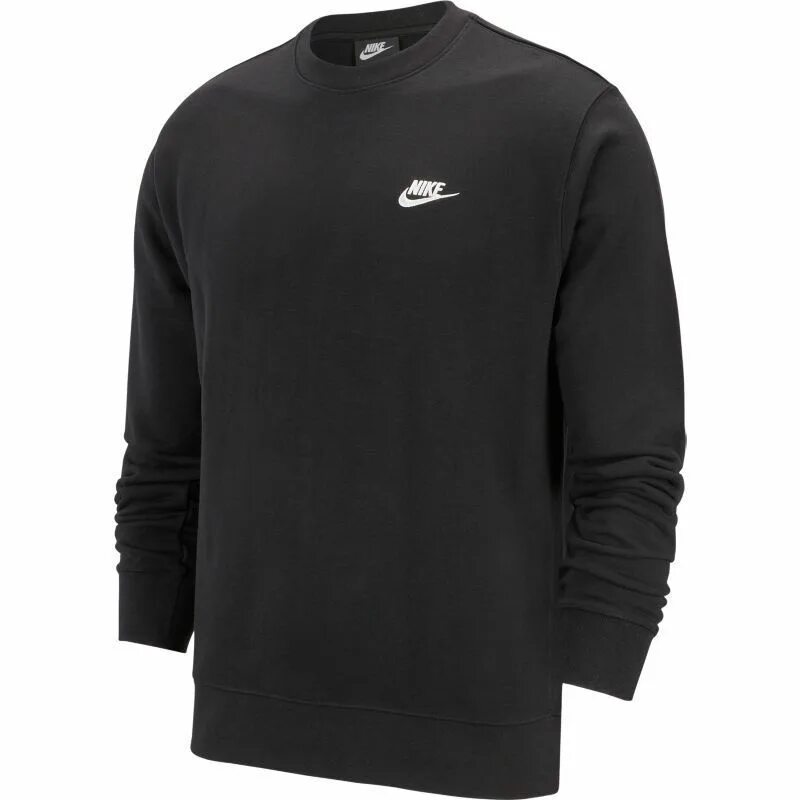 Черная кофта найк. Толстовка Nike Sportswear Club CRW ft. Толстовка мужская Nike Sportswear Club. Nike Sportswear Club кофта. Джемпер мужской m NSW Club CRW ft.