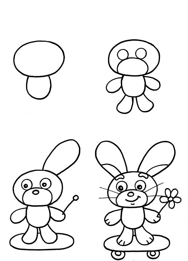 Рисование для детей. Срисовать рисунки. Пошаговые уроки рисования для детей. Простые схемы для рисования для детей.