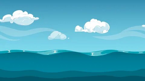 Ocean or sea horizon animated background. 