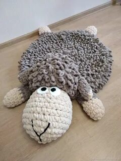 Как вязать коврик пуффи