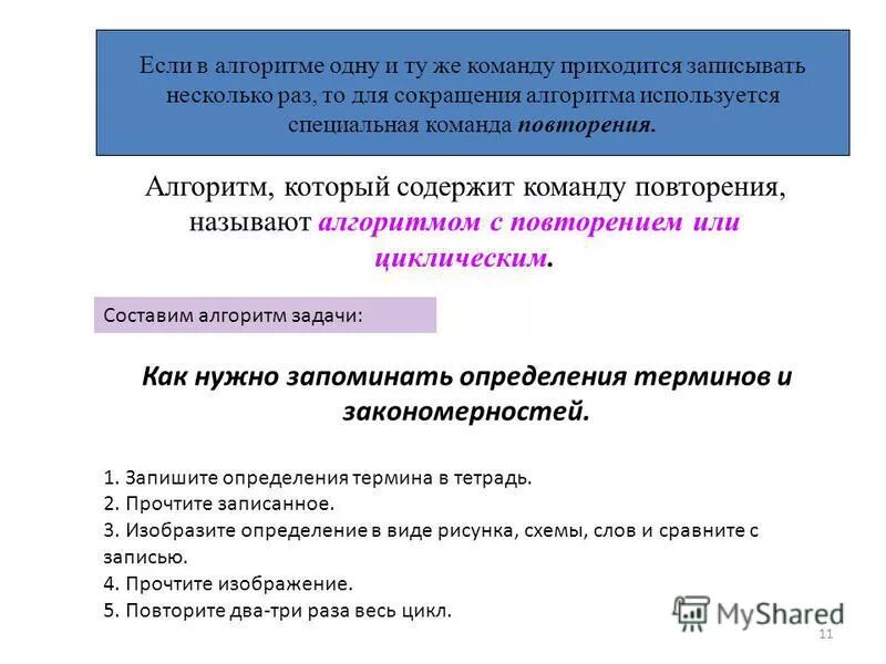 Алгоритм это последовательность команд. Программы которые содержат команды повторения. программа, которая содержит команду повторения называются. алгоритмические аббревиатуры. алгоритм сокращения слайд.