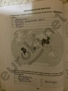 География рабочая тетрадь ответы