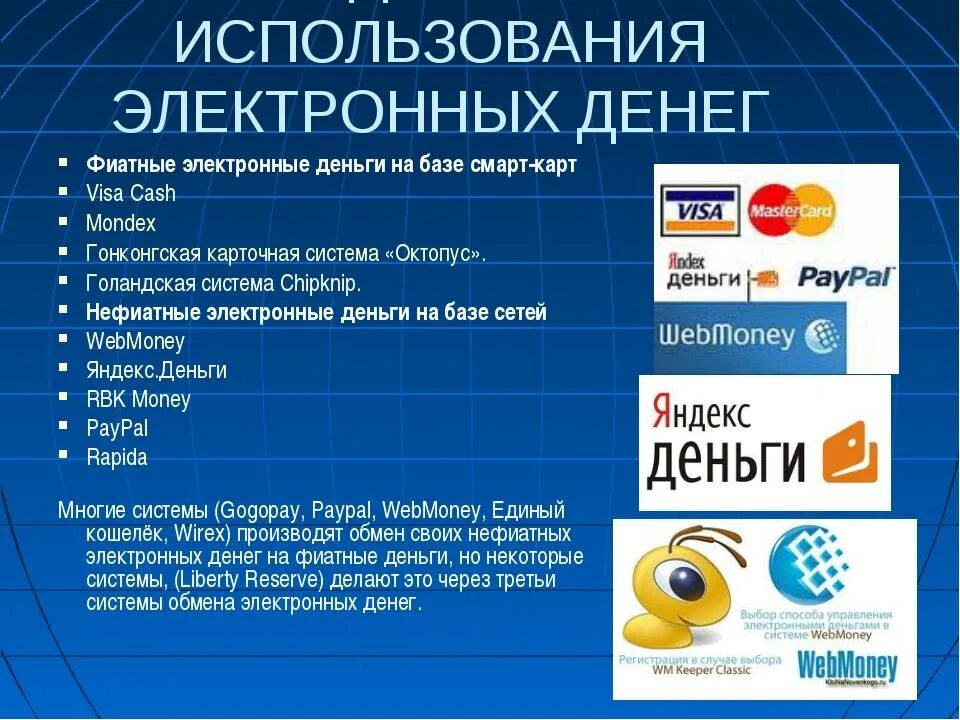 Виды электронных оплат. Электронные деньги. системы электронных денег. электронные платежные системы. электронные деньги и платежные системы.