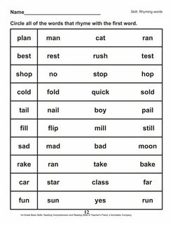 Rhyming words перевод