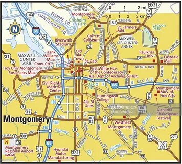 Montgomery Alabama Area Map High-Res Vector Graphic - Getty Images.