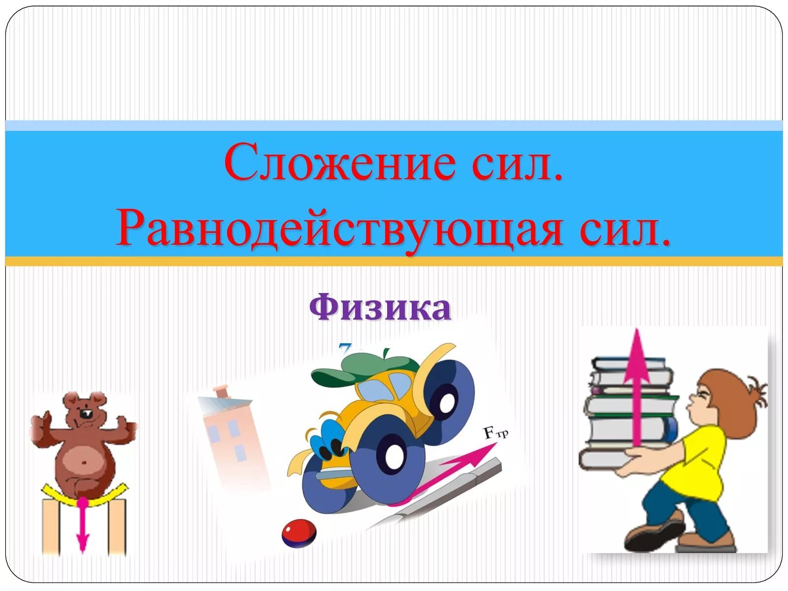 Сложение сил физика. Графическое изображение силы сложение сил. Сложение сил равнодействующая сила. Урок равнодействующая сила 7 класс физика. Физика 7 1 урок