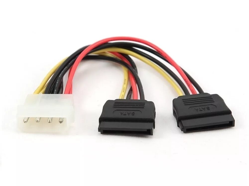 Кабель Cablexpert Molex - 2xsata (cc-SATA-Psy) 0.15 м. Адаптер cc-SATA-Psy /кабель питания SATA Molex(4pin,БП). Кабель Cablexpert SATA 15pin - Molex 4pin (cc-SATA-PS) 0.15 М. Разветвитель 2 SATA на Molex. Кабель питания для диска