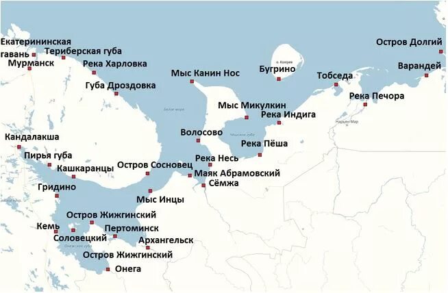 Какой город на северном побережье. Баренцево море Мурманск на карте. Белое море Мурманская область на карте. Мурманск белое море на карте. Заливы Баренцева моря на карте.