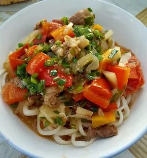 Лагман с овощами и мясом