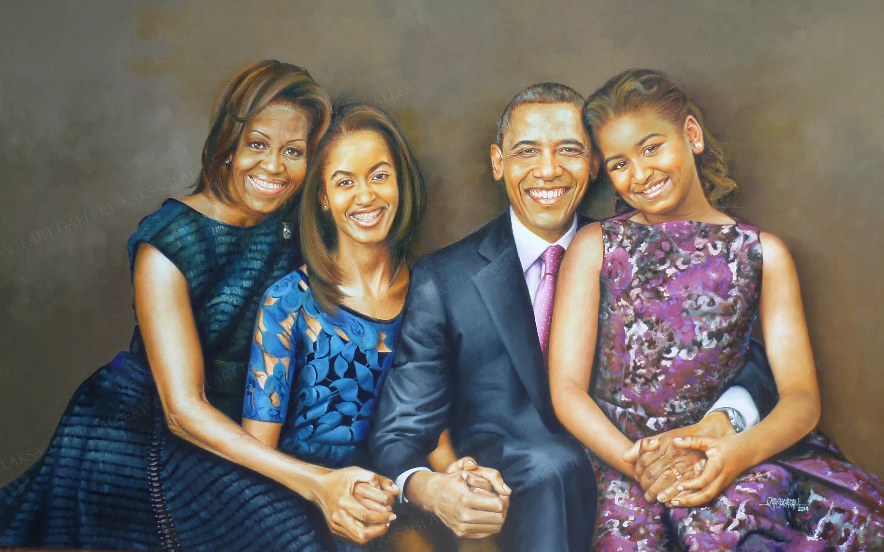 Семья Барака Обамы. Киган Холл художник Барак Обама. Семейный портрет. Современный семейный портрет. Artist family