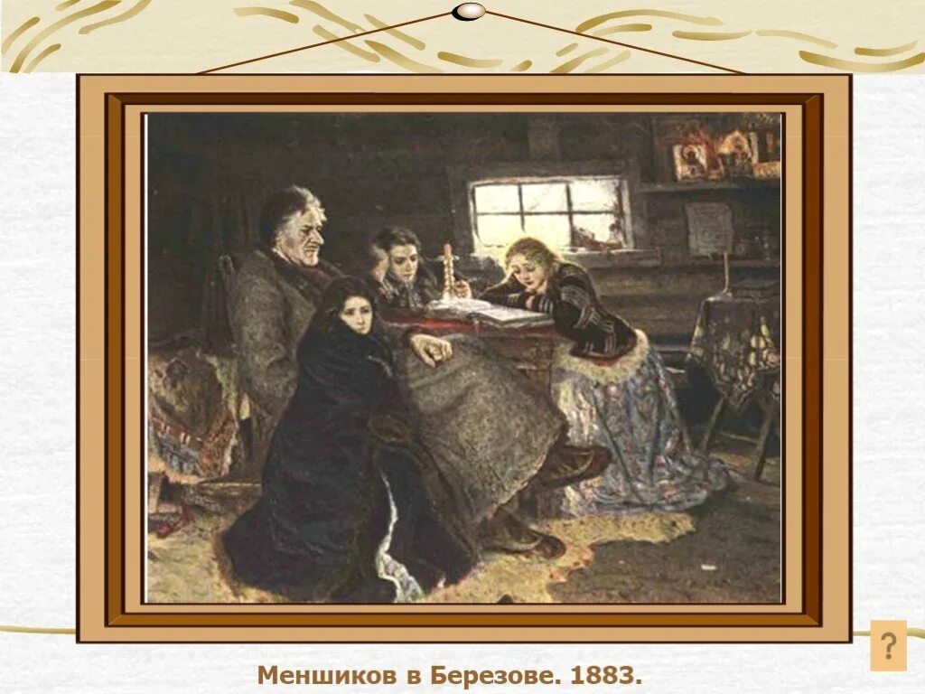 Ссылка в березов. Сурикова меншиков в березове. меньшиков в березове 1883.