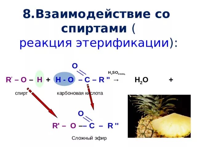 Взаимодействие карбоновых кислот со спиртами. Реакция карбоновых кислот со спиртами. Реакция этерификации карбоновых кислот. Карбоновые кислоты реагируют со спиртами