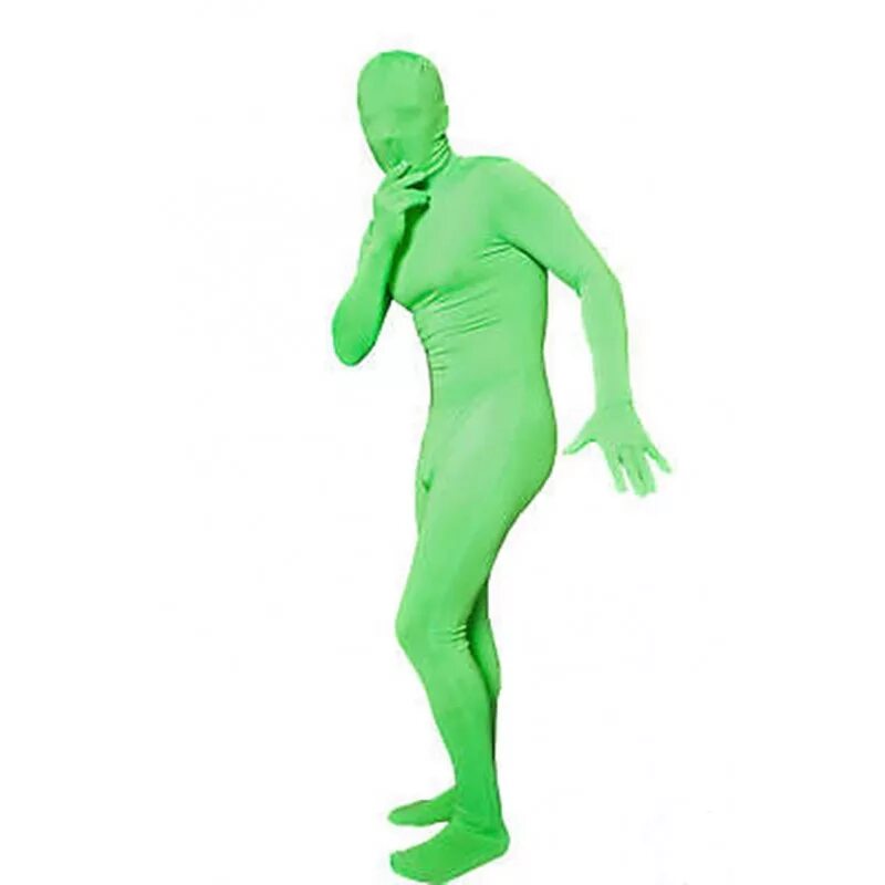 Зеленый человек это какой. Зеленый костюм хромакей. Грин скрин костюм. Костюм зеленого человечка. Человек в зеленом костюме.