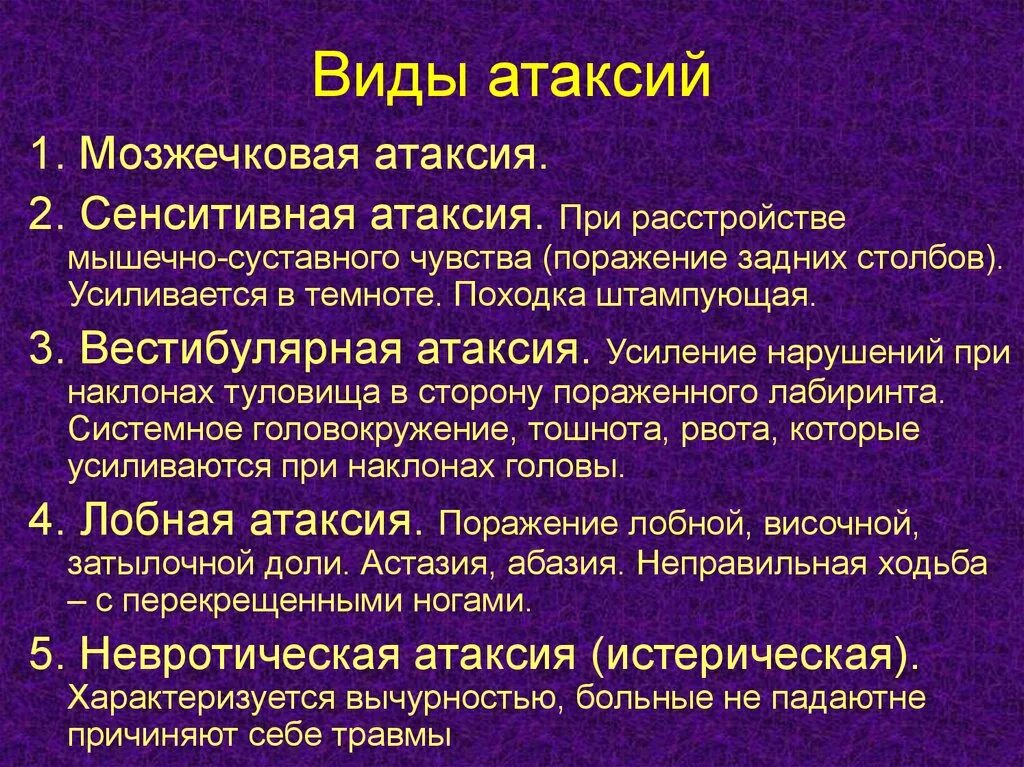 Вестибуло атактический синдром что это. Атаксия. Виды атаксий. Атаксия это в неврологии. Формы мозжечковой атаксии.