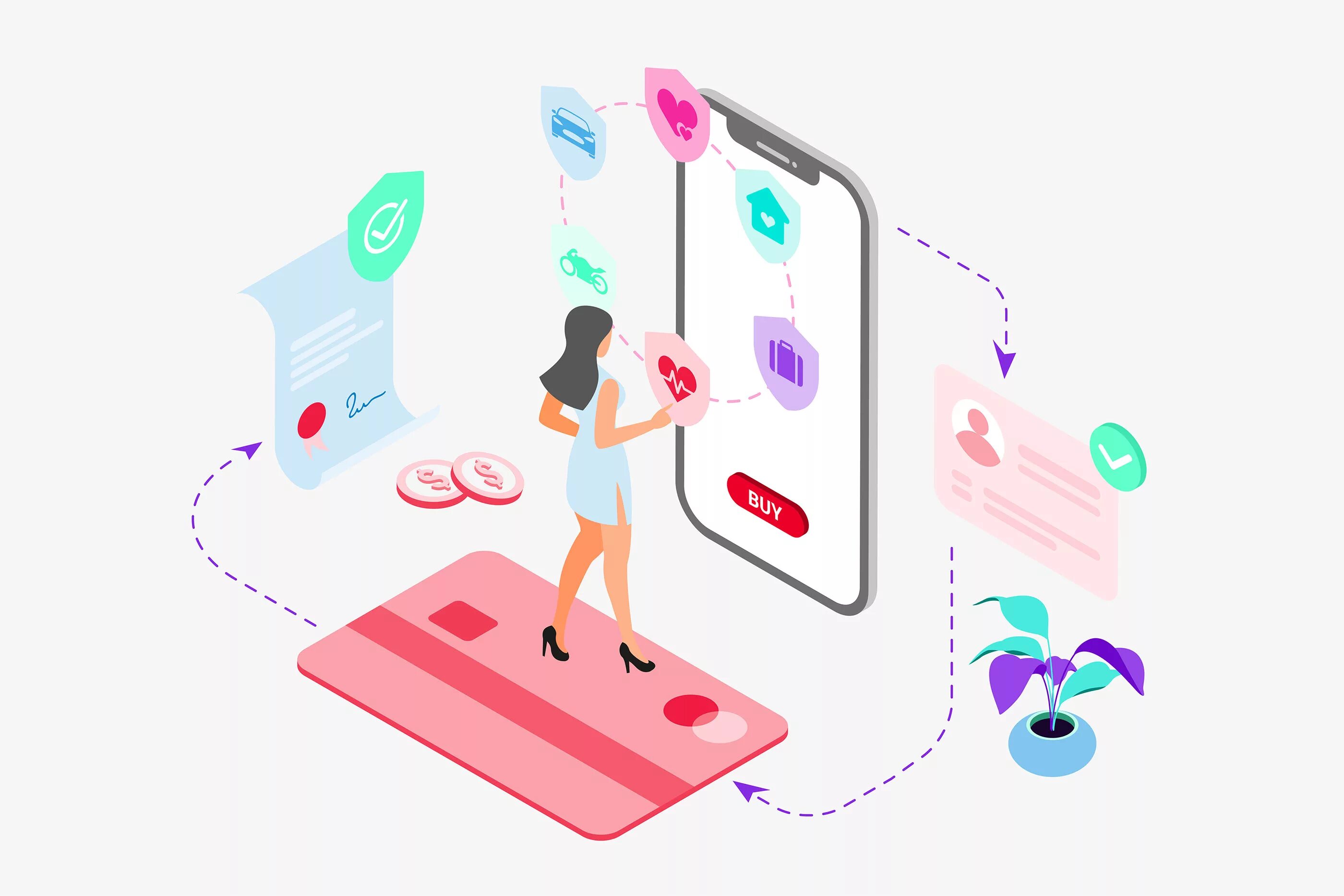 Isometric Wallet. Payment isometric illustration. Apple device isometric. Product isometric. Страховка покупки телефона