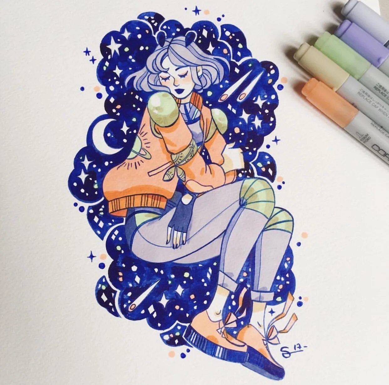 Рисунки маркерами копик аниме. Sibylline рисунки. Скетчи маркерами. Иллюстрации акварельными маркерами. Арт скетч маркерами.