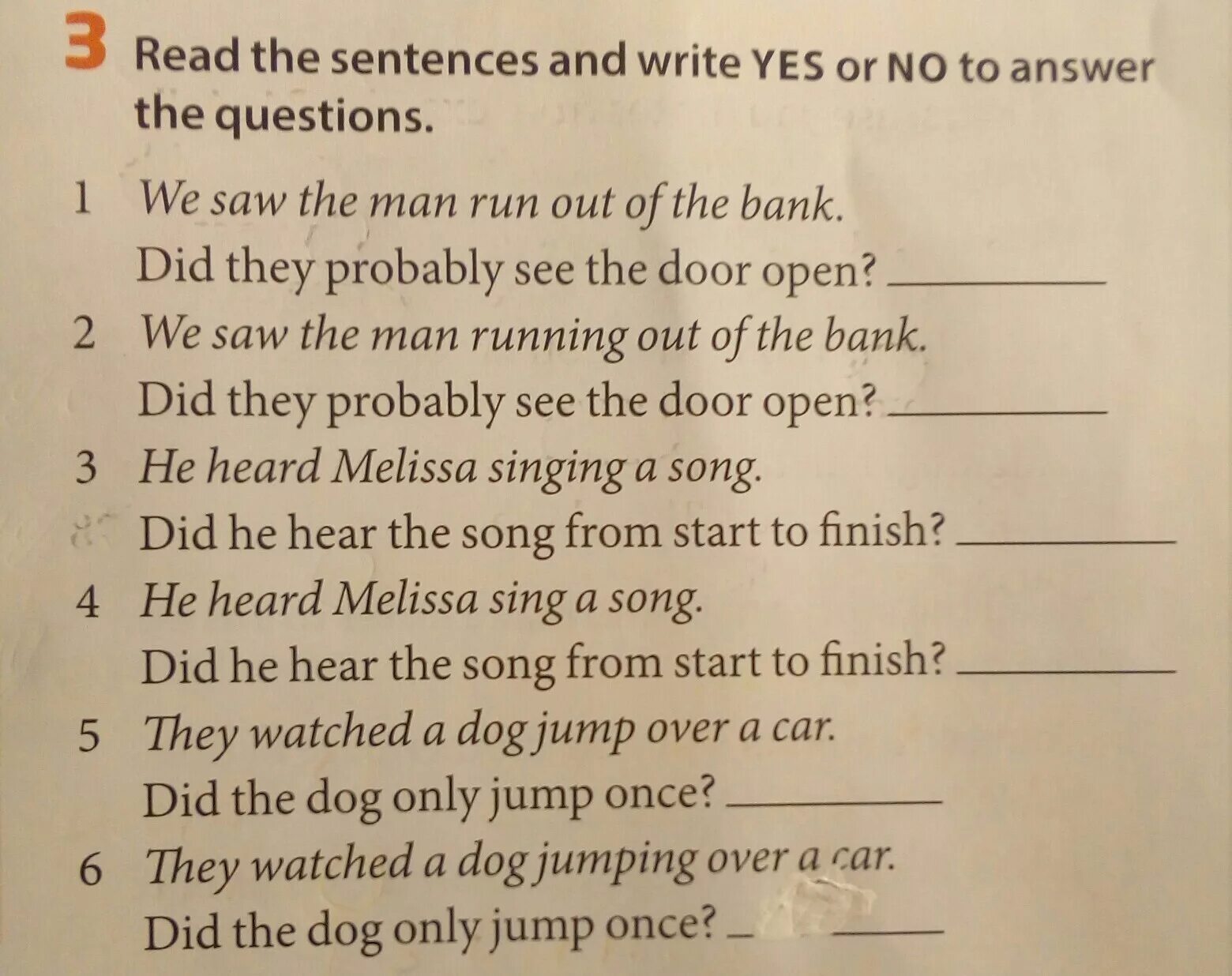Complete answers. Read the sentences. Read and write ответы. Questions and answers. Write Yes or no вопросы.