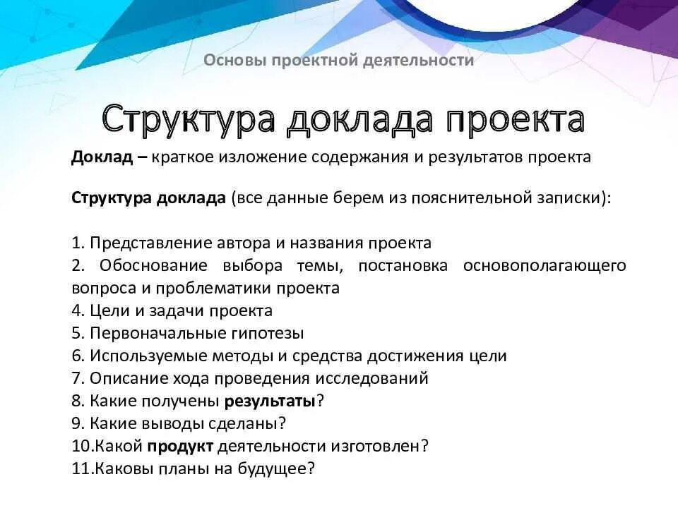 Что должно быть в презентации проекта 9. Как составить реферат. Структура доклада. Проект реферат. Доклад к проекту пример.