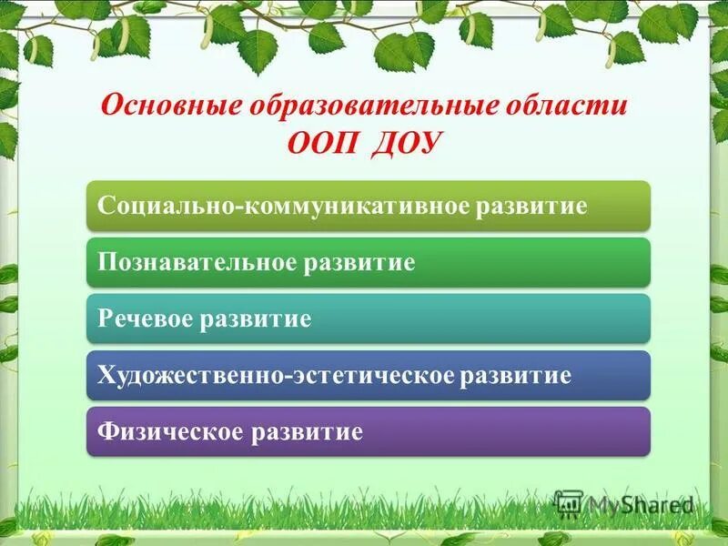 Основной образовательной программой дошкольного образовательного учреждения. Образовательные области ФГОС. Образовательные области ООП до.